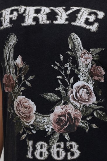 Frye Floral Graphic Rolled Cuff Tee - Floral Graphic Rolled Cuff Tee - Click Image to Close