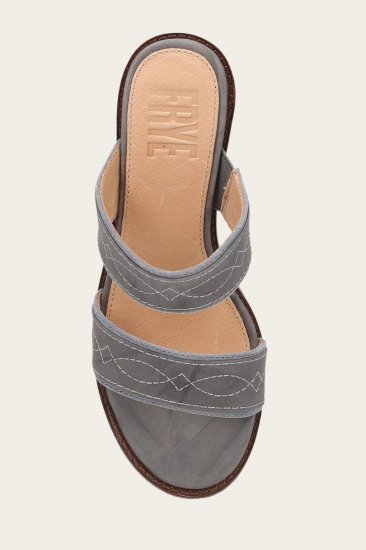 Frye Pipa Woodstock 2 Band Platform Sandal - Grey-sky - Click Image to Close