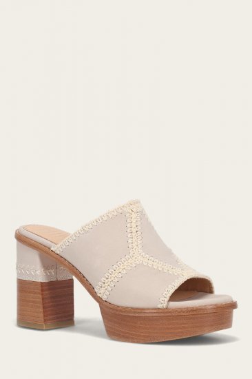 Frye Pipa Crochet Platform Sandal - Ivory - Click Image to Close