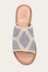 Frye Ava Crochet Slide - Steel-blue