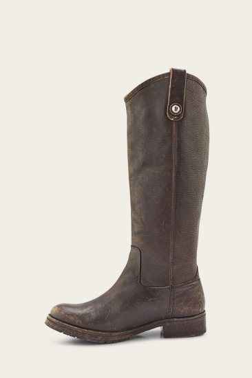 Frye Melissa Double Sole Button Lug Tall - Antiqued-black - Click Image to Close