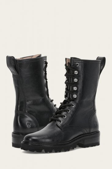 Frye Olivia Combat - Black - Click Image to Close