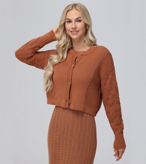 Frye Mixed Stitch Button Front Cardigan - Mixed Stitch Button Front Cardigan - Click Image to Close