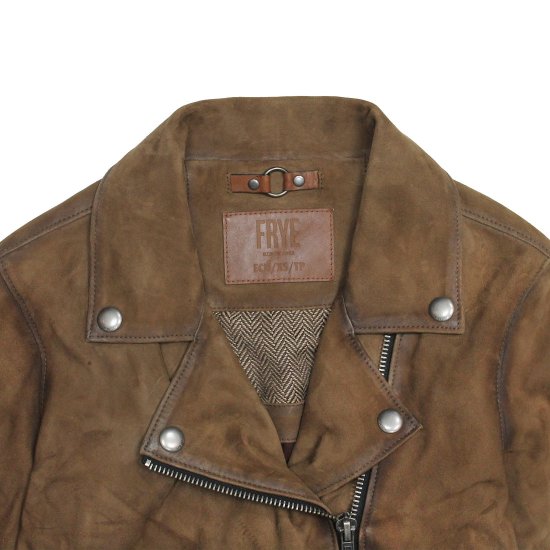 Frye Dark Taupe Biker Jacket - Frye Dark Taupe Biker Jacket - Click Image to Close