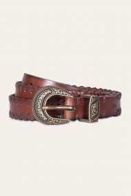 Frye 20mm Belt With 3 Pc Buckle Set & Leather Laced Edge - 20mm Belt With 3 Pc Buckle Set & Leather Laced Edge Frye 20mm Belt With 3 Pc Buckle Set & Leather Laced Edge - 20mm Belt With 3 Pc Buckle Set & Leather Laced Edge