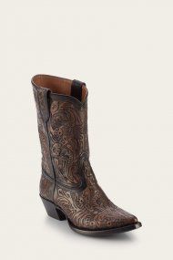 Frye Sacha Mid Pull On - Black-tooled