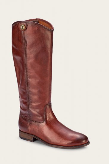 Frye Melissa Button 2 Wide Calf - Redwood - Click Image to Close