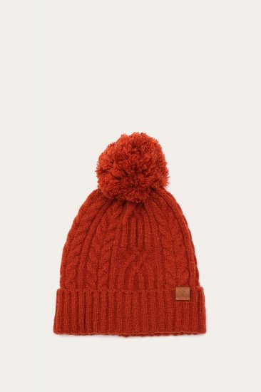Frye Cable Beanie With Self Pom - Cable Beanie With Self Pom - Click Image to Close