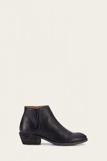 Frye Carson Piping Bootie - Tumbled-black - Click Image to Close