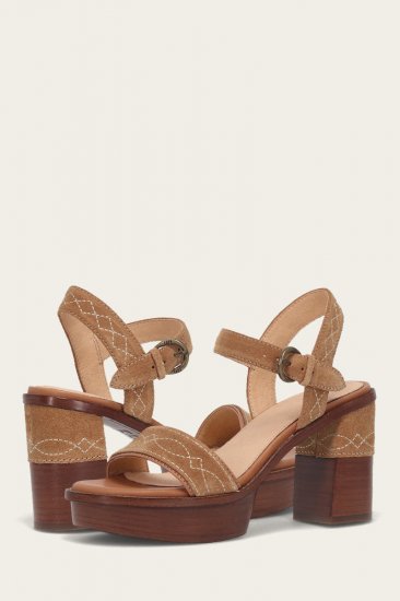 Frye Pipa Woodstock Sandal - Almond - Click Image to Close