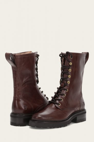 Frye Olivia Combat - Bourbon - Click Image to Close