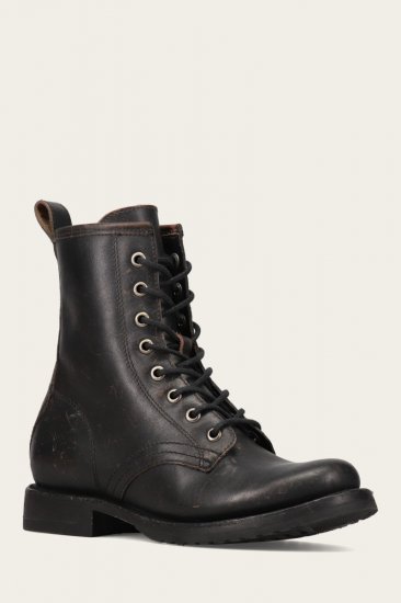 Frye Veronica Flex Combat - Antique-black - Click Image to Close