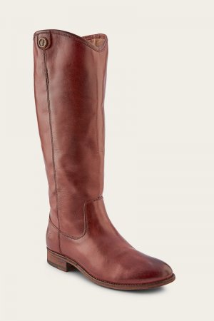 Frye Melissa Button 2 Wide Calf - Mahogany