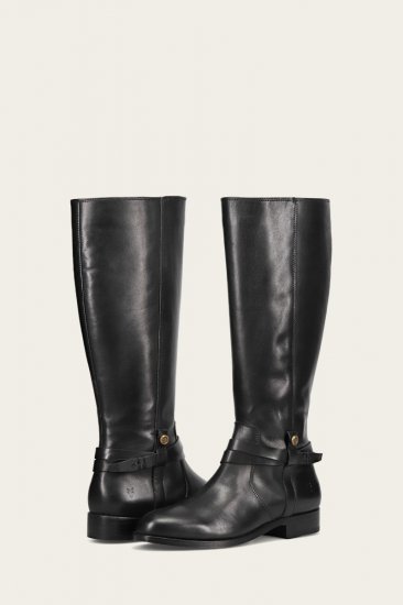 Frye Melissa Belted Tall Wide Calf - Black - Click Image to Close
