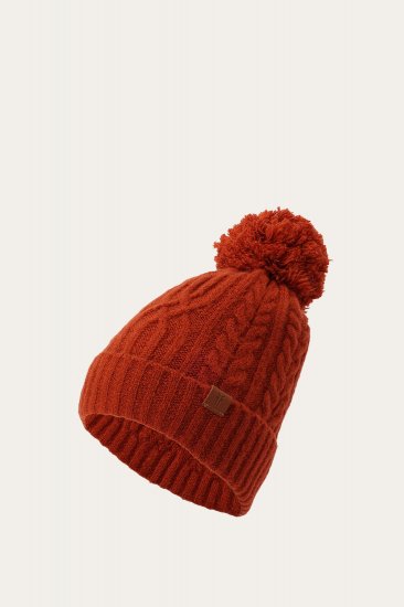 Frye Cable Beanie With Self Pom - Cable Beanie With Self Pom - Click Image to Close