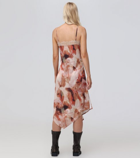 Frye Charmeuse Lace Trim Slip Midi Dress - Charmeuse Lace Trim Slip Midi Dress - Click Image to Close