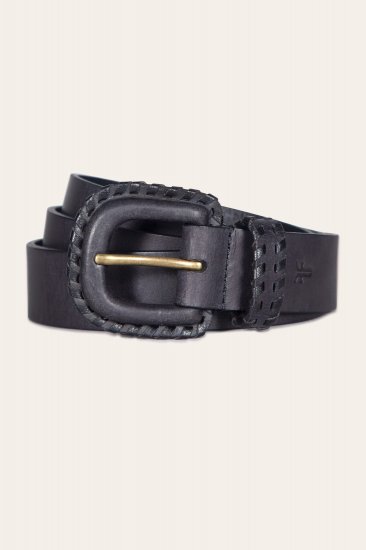 Frye 30mm Belt With Covered Buckle & Leather Lacing - 30mm Belt With Covered Buckle & Leather Lacing - Click Image to Close