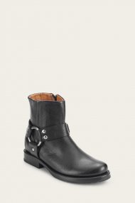Frye Veronica Harness Short - Black-soft-tumbled-leather