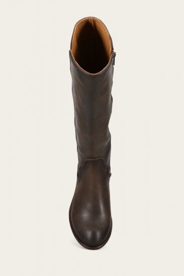 Frye Carson Piping Tall Wide Calf - Chocolate - Click Image to Close