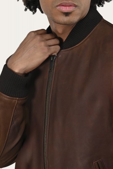 Frye Classic Leather Bomber Jacket - Classic Leather Bomber Jacket - Click Image to Close