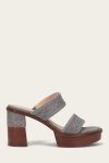 Frye Pipa Woodstock 2 Band Platform Sandal - Grey-sky