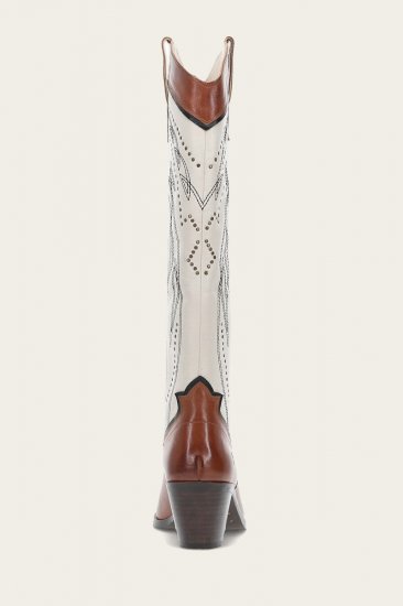 Frye Sara Western Tall Stud - Cinnamon-ivory - Click Image to Close