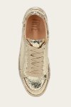 Frye Ivy Court Low Lace Sneaker - Gold-mirror