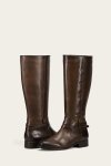 Frye Melissa Belted Tall Wide Calf - Chocolate