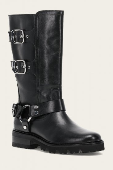 Frye Olivia Moto Mid - Black - Click Image to Close