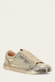Frye Ivy Court Low Lace Sneaker - Gold-mirror