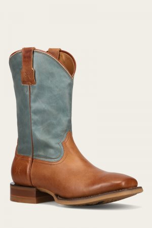 Frye Hauser Roper - Tan-faded-denim