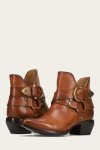 Frye Sacha Multi Strap Bootie - Caramel