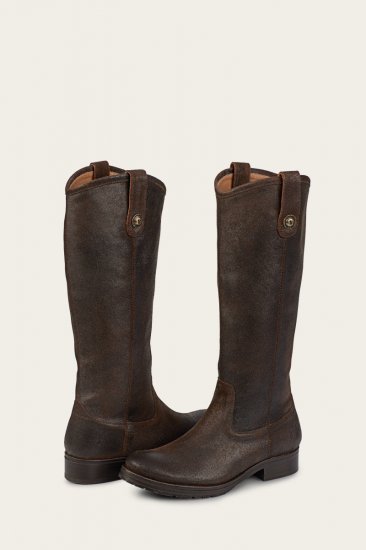 Frye Melissa Double Sole Button Lug Tall - Brown - Click Image to Close