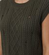 Frye Distressed Cable Sweater Vest - Distressed Cable Sweater Vest
