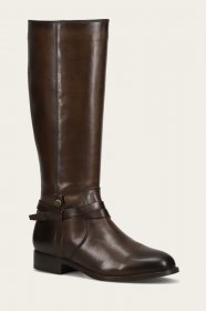 Frye Melissa Belted Tall Wide Calf - Chocolate