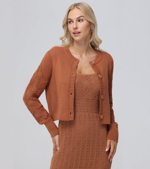 Frye Mixed Stitch Button Front Cardigan - Mixed Stitch Button Front Cardigan - Click Image to Close