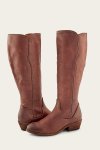 Frye Carson Piping Tall Wide Calf - Redwood