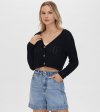 Frye Cropped Crochet V-Neck Cardigan - Cropped Crochet V-Neck Cardigan