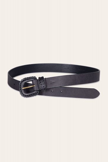 Frye 30mm Belt With Covered Buckle & Leather Lacing - 30mm Belt With Covered Buckle & Leather Lacing - Click Image to Close