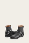 Frye Veronica Harness Short - Black-soft-tumbled-leather