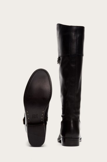 Frye Melissa D Ring Tall Wide Calf - Black - Click Image to Close
