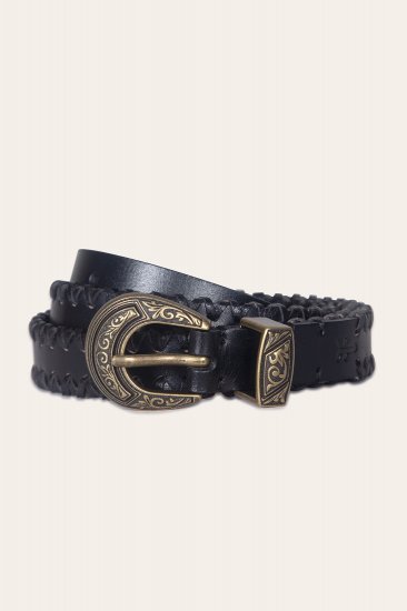 Frye 20mm Belt With 3 Pc Buckle Set & Leather Laced Edge - 20mm Belt With 3 Pc Buckle Set & Leather Laced Edge - Click Image to Close