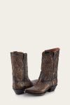 Frye Sacha Mid Pull On - Black-tooled