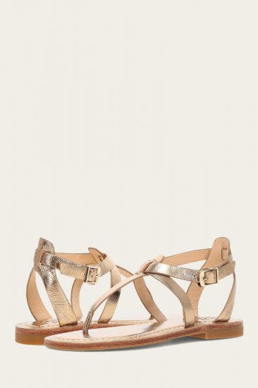 Frye Taylor Sandal - Dark-gold - Click Image to Close