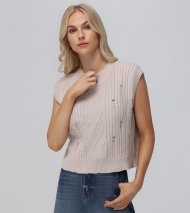 Frye Distressed Cable Sweater Vest - Distressed Cable Sweater Vest