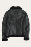 Frye Women's Leather Jacket With Sherling Collar And Cuffs - Women's Leather Jacket With Sherling Collar And Cuffs