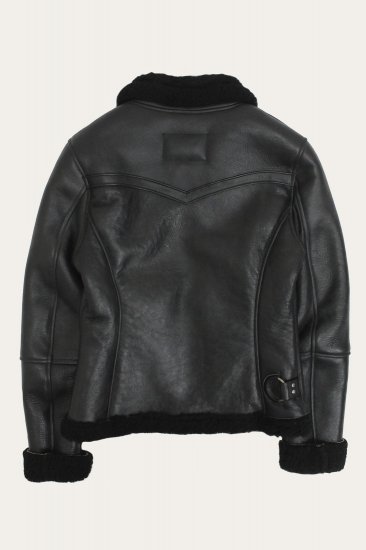 Frye Women's Leather Jacket With Sherling Collar And Cuffs - Women's Leather Jacket With Sherling Collar And Cuffs - Click Image to Close