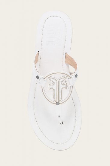 Frye Taylor Logo Sandal - White - Click Image to Close