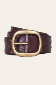 Frye 38mm Belt With Southwestern Embossing, Perf & Studs - 38mm Belt With Southwestern Embossing, Perf & Studs