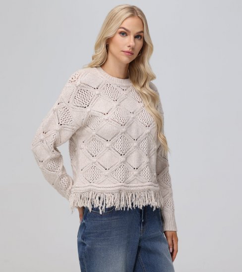 Frye Pointelle Fringe Pullover - Pointelle Fringe Pullover - Click Image to Close